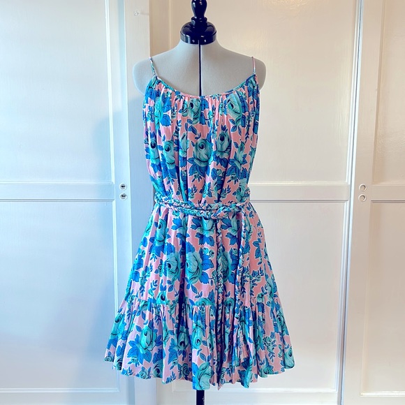 RHODE Dresses & Skirts - RHODE Resort Nala Floral Braided Tie Waist Mini Sleeveless Dress